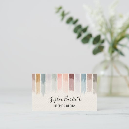 Moderne, kleurrijke design interieur design Profes Visitekaartje (Staand voorkant)