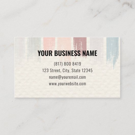 Moderne, kleurrijke design interieur design Profes Visitekaartje (Achterkant)