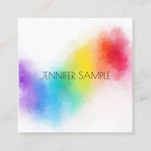 Moderne, kleurrijke design professionele Sjabloon Vierkante Visitekaartje (Voorkant)