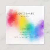 Moderne, kleurrijke design professionele Sjabloon Vierkante Visitekaartje (Achterkant)