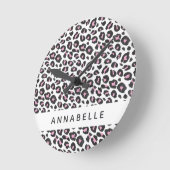 Moderne, kleurrijke dierprintontwerp ronde klok (Hoek)