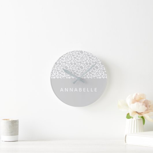 Moderne, kleurrijke dierprintontwerp ronde klok (Huis)