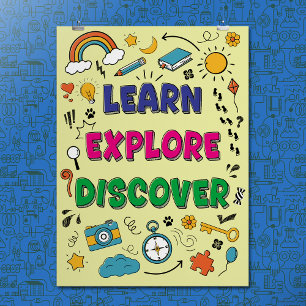 Moderne kleurrijke Doodle Sketch Inspirerend Quote Poster