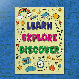 Moderne kleurrijke Doodle Sketch Inspirerend Quote Poster