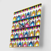 Moderne, kleurrijke dorpen vierkante klok (Hoek)