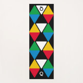 Moderne Kleurrijke Driehoeken Monogram Yogamat (Voorkant)
