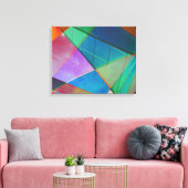Moderne, kleurrijke driehoeken, trapezoïde vormkun canvas afdruk (Insitu (Woonkamer))