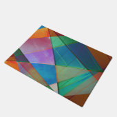 Moderne, kleurrijke driehoeken, trapezoïde vormkun deurmat (Schuin)