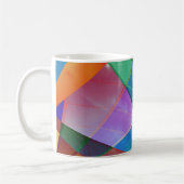 Moderne, kleurrijke driehoeken, trapezoïde vormkun koffiemok (Links)