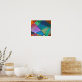 Moderne, kleurrijke driehoeken, trapezoïde vormkun poster (Keuken)