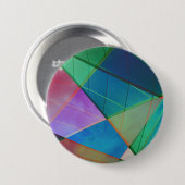 Moderne, kleurrijke driehoeken, trapezoïde vormkun ronde button 7,6 cm (Voorkant /achterkant)