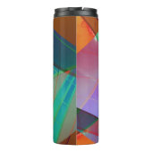 Moderne, kleurrijke driehoeken, trapezoïde vormkun thermosbeker (Achterkant)