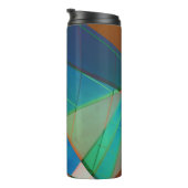 Moderne, kleurrijke driehoeken, trapezoïde vormkun thermosbeker (Geroteerd rechts)