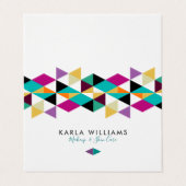 Moderne kleurrijke driehoekssamenstelling visitekaartje (Buitenkant ongevouwen)