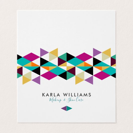 Moderne kleurrijke driehoekssamenstelling visitekaartje (Buitenkant ongevouwen)
