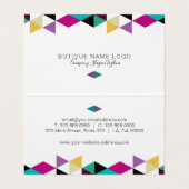 Moderne kleurrijke driehoekssamenstelling visitekaartje (Binnenkant ongevouwen)