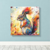 Moderne Kleurrijke Eekhoorn Art Canvas Print (Insitu (Houten vloer))