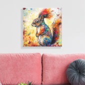 Moderne Kleurrijke Eekhoorn Art Canvas Print (Insitu (Woonkamer))