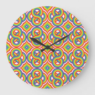 Moderne Kleurrijke Eenvoudige Batik Motieven Grote Klok