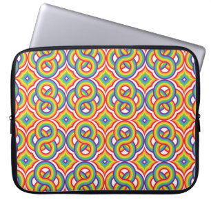 Moderne Kleurrijke Eenvoudige Batik Motieven Laptop Sleeve