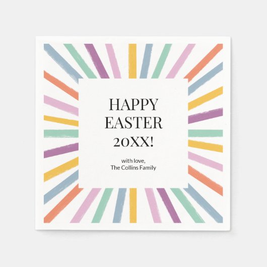 Moderne kleurrijke eenvoudige gestipt gelukkig Paa Servet (Voorkant)