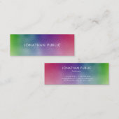 Moderne Kleurrijke Eenvoudige Sjabloon Professione Mini Visitekaartje (Voorkant / Achterkant)