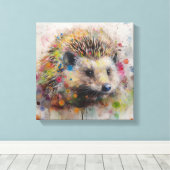 Moderne kleurrijke egel kunst canvas afdruk (Insitu (Houten vloer))