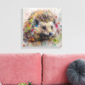 Moderne kleurrijke egel kunst canvas afdruk (Insitu (Woonkamer))