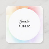 Moderne, kleurrijke elegant Script Sjabloon Trendy Vierkante Visitekaartje (Voorkant)