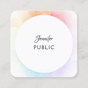 Moderne, kleurrijke elegant Script Sjabloon Trendy Vierkante Visitekaartje