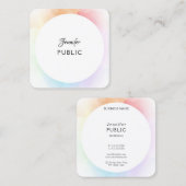 Moderne, kleurrijke elegant Script Sjabloon Trendy Vierkante Visitekaartje (Voorkant / Achterkant)