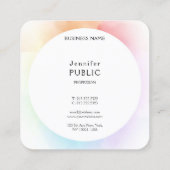 Moderne, kleurrijke elegant Script Sjabloon Trendy Vierkante Visitekaartje (Achterkant)