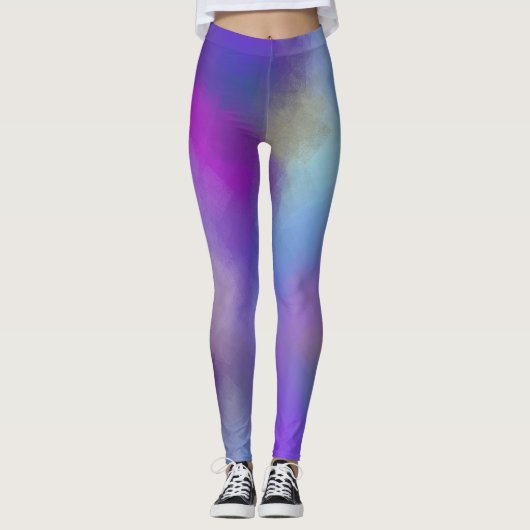 Moderne, kleurrijke, elegante Abstracte Art Sjablo Leggings (Voorkant)