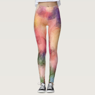Moderne Kleurrijke Elegante Abstracte Kunst Sjablo Leggings