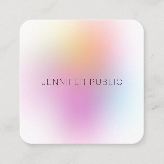 Moderne, kleurrijke, elegante ontwerpSjabloon Vierkante Visitekaartje (Voorkant)