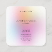 Moderne, kleurrijke, elegante ontwerpSjabloon Vierkante Visitekaartje (Achterkant)