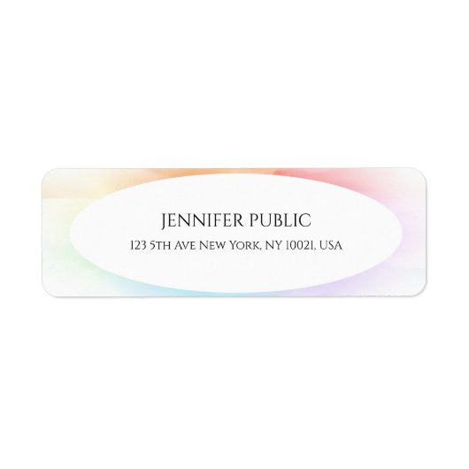 Moderne, kleurrijke, elegante Professional Eenvoud Etiket (Voorkant)