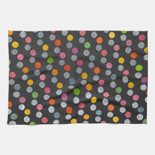 Moderne kleurrijke en klare kolen zilverpolaire do theedoek (Horizontaal)