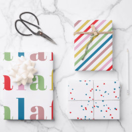 Moderne Kleurrijke Fa La La Strepen Mooie Feestdag Inpakpapier Vel