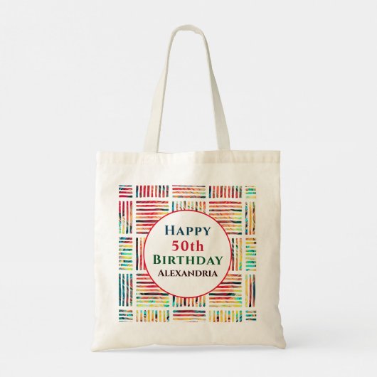 Moderne kleurrijke Fabulous 40th Birthday Tote Bag (Achterkant)