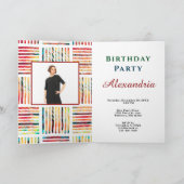 Moderne, kleurrijke Fabulous 50th Birthday Invitat Kaart (Binnen)