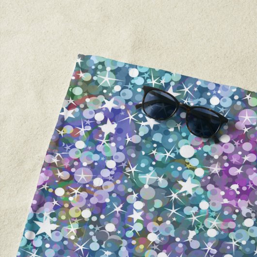 Moderne, kleurrijke Faux Glitter Strandlaken (In situ)