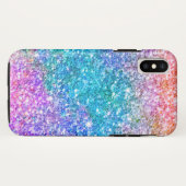 Moderne kleurrijke faux Glitter Texture Case-Mate iPhone Case (Achterkant (horizontaal))