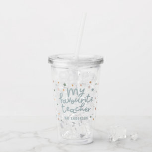 Moderne kleurrijke favoriete leraar ster cadeau ac acryl drinkbeker