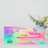 Moderne kleurrijke feestdag roze regenboogbruiloft (Staand voorkant)