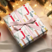 Moderne, kleurrijke feestelijke feestdag cadeaupapier