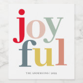 Moderne, kleurrijke feestelijke feestdag wijn etiket (Enkel label)