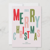 Moderne kleurrijke feestelijke typografie Vrolijk  Feestdagenkaart (Voorkant)