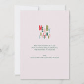 Moderne kleurrijke feestelijke typografie Vrolijk  Feestdagenkaart (Achterkant)