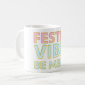 Moderne Kleurrijke Feestelijke Vibes Be Merry Koffiemok (Voorkant links)
